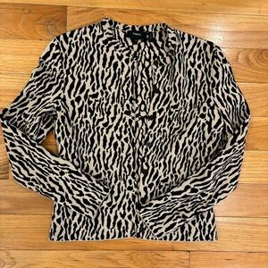 Theory Animal Print Cardigan